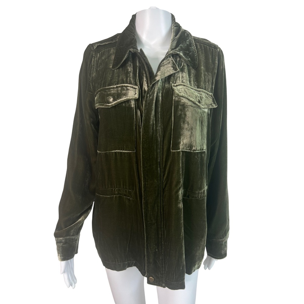 Sundance Women's Small Jacket Green Silk Blend Velvet Utility Boho Whimsigoth